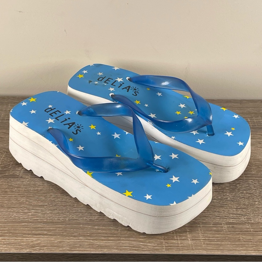 Y2K dELiA*s Catalog Platform Flip Flops - Size 8
